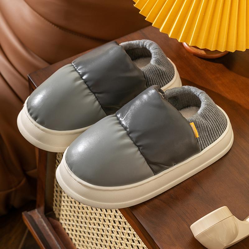 Bread cotton slipper bag and winter warm thick bottom household indoor home couple velvet confinement