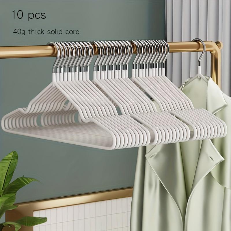 

10 шт. Металлические вешалки для одежды с плечевыми выемками, Нескользящая сушилка для одежды, Бытовое хранение и организация белый