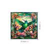 New Antique Color Dyed Hummingbird Iris Japonica Window Glass Electrostatic Sticker Detachable Decorative Film Home Decorations