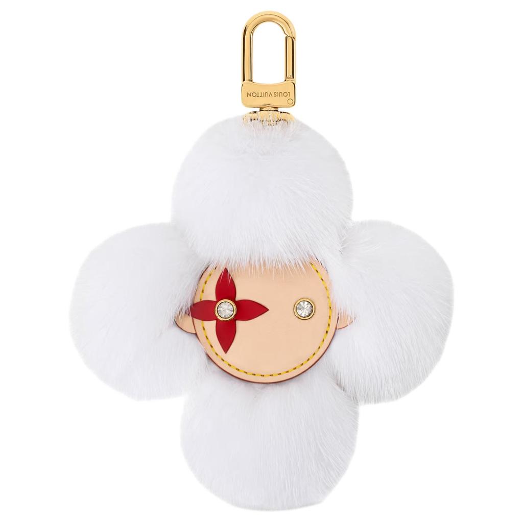 Louis Vuitton Vivienne Mink Fur & Metal Keychain Bag Accessory Women's White M03638