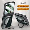 For MOTO Razr 60 60 Ultra 360° Swivel Alloy Bracket Magnetic & Bracket & Ring 3-in-1 Tempered Glass Film Anti-Drop Phone Case