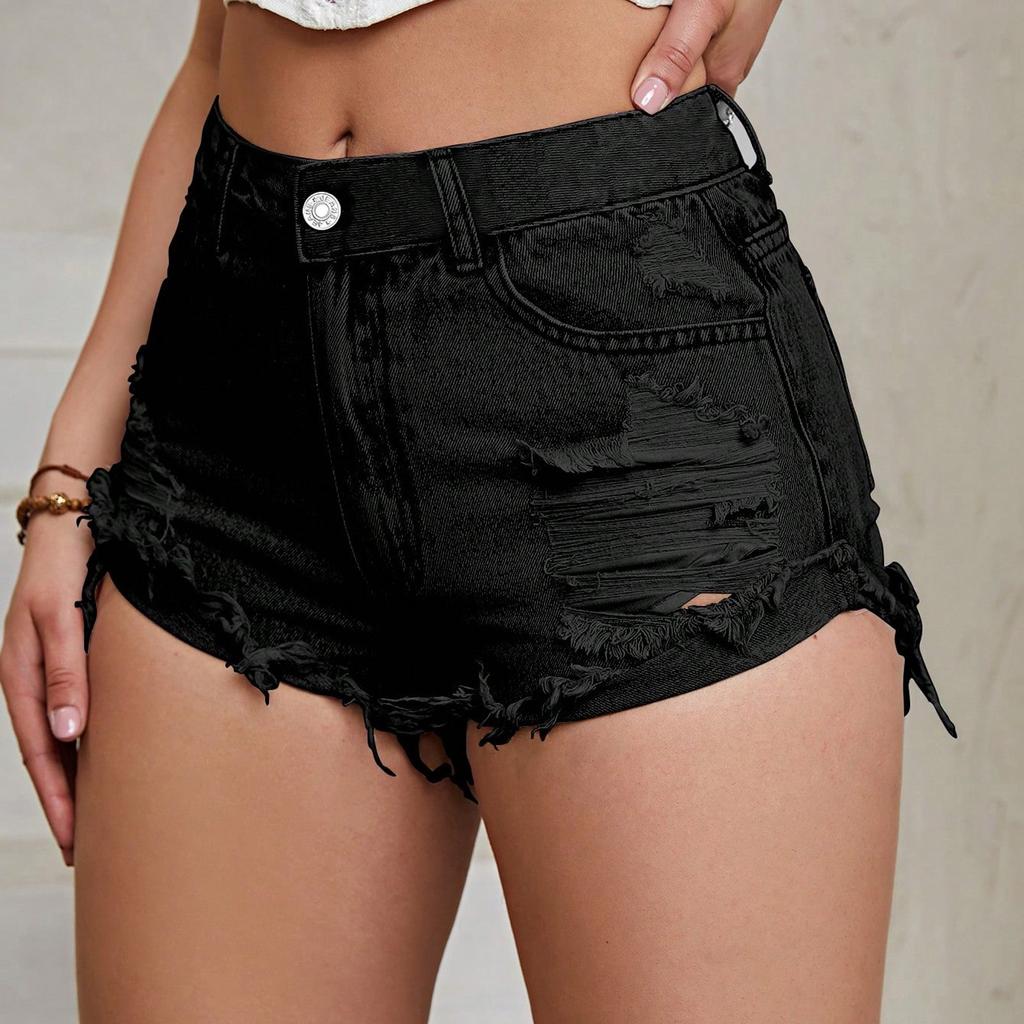 Women's Straight Leg Five Quarter Pants With Medium Waisted Elastic