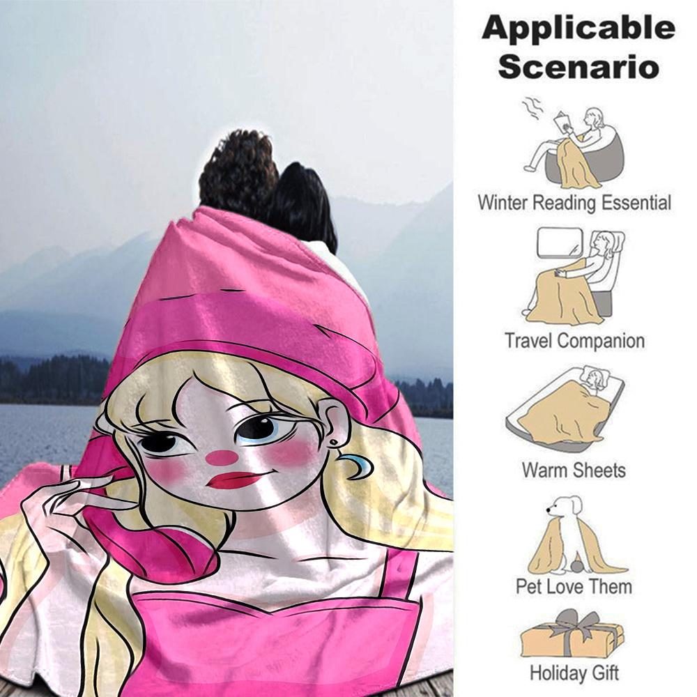 1pc pink phone Flannel Blanket Soft Warm Throw for Home, Office, Travel, All Season Cozy Bedding Gift, Office