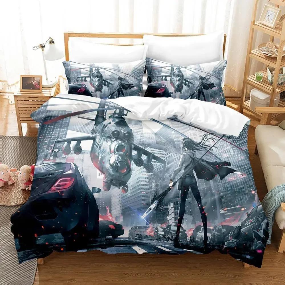 Comfortable Anime Print Bedding Set With Duvet Cover And Pillowcases Single Twin Full Queen King Sizes For All Ages