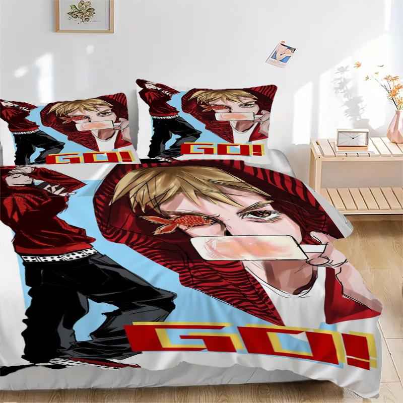 

3pcs K-pop Boy Duvet Cover Set for Bedroom - Includes 1 Duvet Cover and 2 Pillowcases (Core Not Included) yy251015219 135x200cm