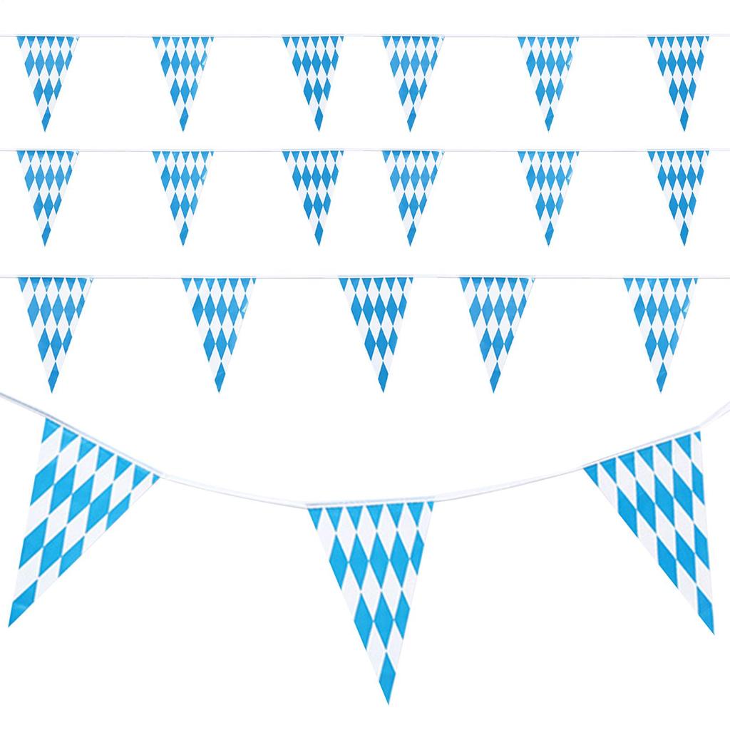 Oktoberfest Blau Weiß Dreieckige Wimpelketten 20 Stück Themen-Girlande Oktoberfest München Event Atmosphäre Dekoration