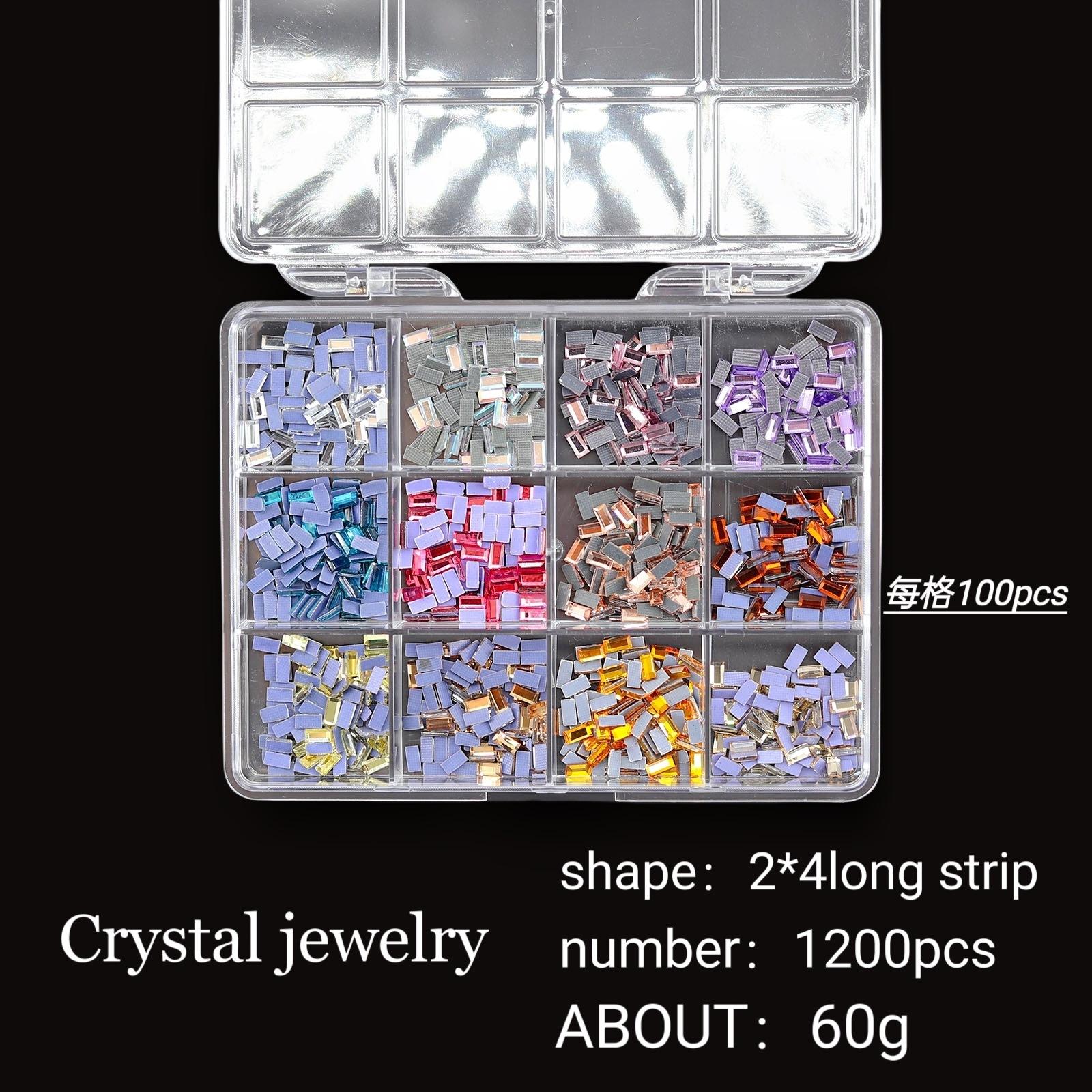 

Набор украшений для дизайна ногтей из 12 сеток со стразами для дизайна ногтей с плоским дном и бриллиантами особой формы 12 grid square box