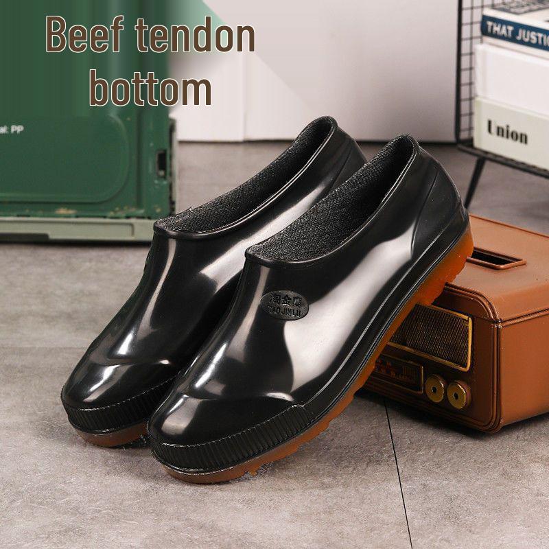 

Мужские нескользящие водонепроницаемые короткие резиновые сапоги с сухожильной подошвой 45