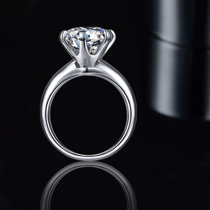 Sparking 5CT Moissanite Rings for Women Engagement Wedding Band 925 Sterling Silver Classic Romantic 6 Claws Ring Jewelry Gift