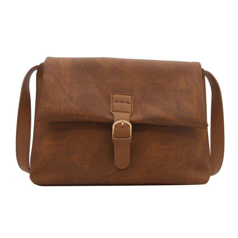 

Retro matte bag women s 2025 new high-end versatile commuter bag fashionable foreign style single shoulder messenger tote bag коричневый