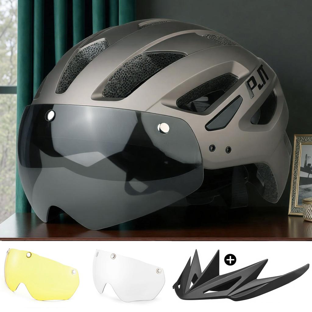 Pjt New Cycling Helmet Light Road Mtb Mountain Bike Bicycle Goggles / Sun Visor Helmet L For Men Women Sun Visor Bicycle Helmet