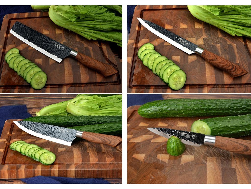 Utaki Stainless Steel Kitchen Knife Vegetable Sashimi Petty and A Great Value Set Santoku, Knife, Knife, Knife, Scissors, Peeler. 6-piece Set!
