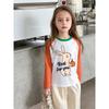 Trendy Children's Clothing for Girls, Pure Cotton Long-Sleeve T-Shirt, New Autumn Korean Style Cartoon Print Base Shirt, Baby Clothes Ins