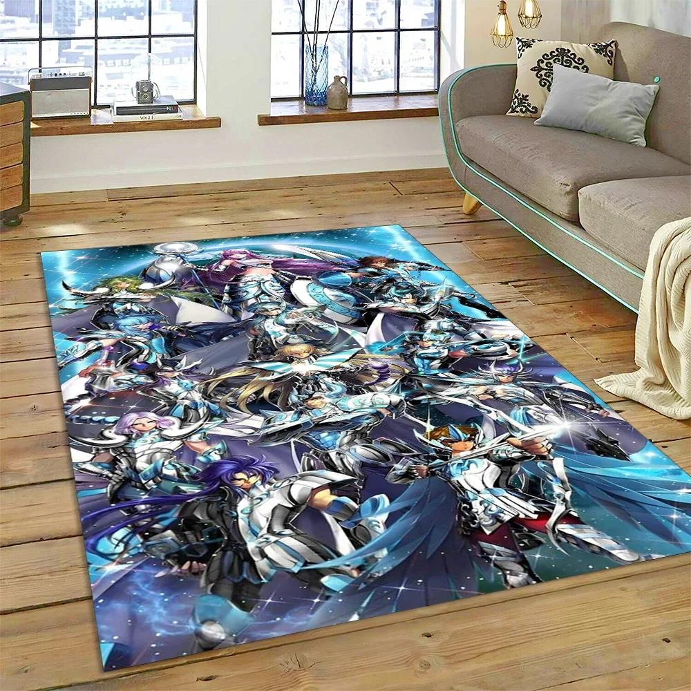 Cartoon Saint Seiya 3D Retro Anime Carpet Rug for Bedroom Living Room Home Sofa Decoration,Children Game Large Decor Floor Mat