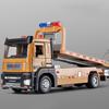1:32 Flatbed Trailer Roadblock Transpot Truck Model Toy Alloy Diecast Vehicle Simulation Engineering Models Sound Light Gifts