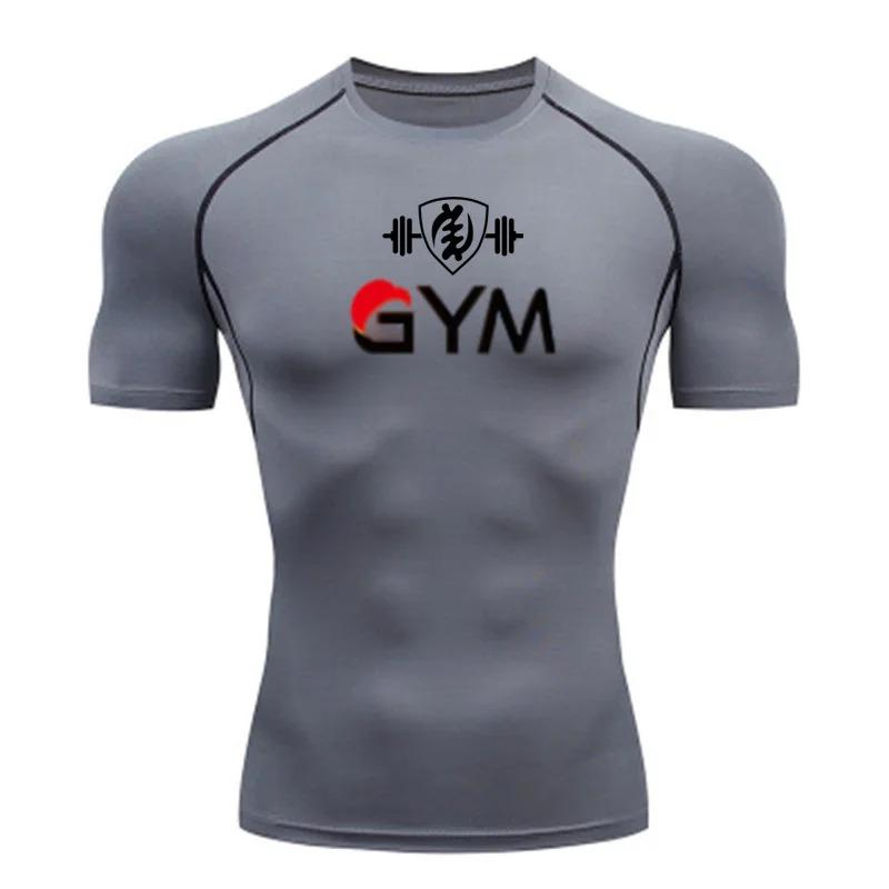 Men's Anime Compression T-Shirt Gym Running Fitness Tight Sportswear Short Sleeve Breathable Workout Summer T-Shirt S-3XL