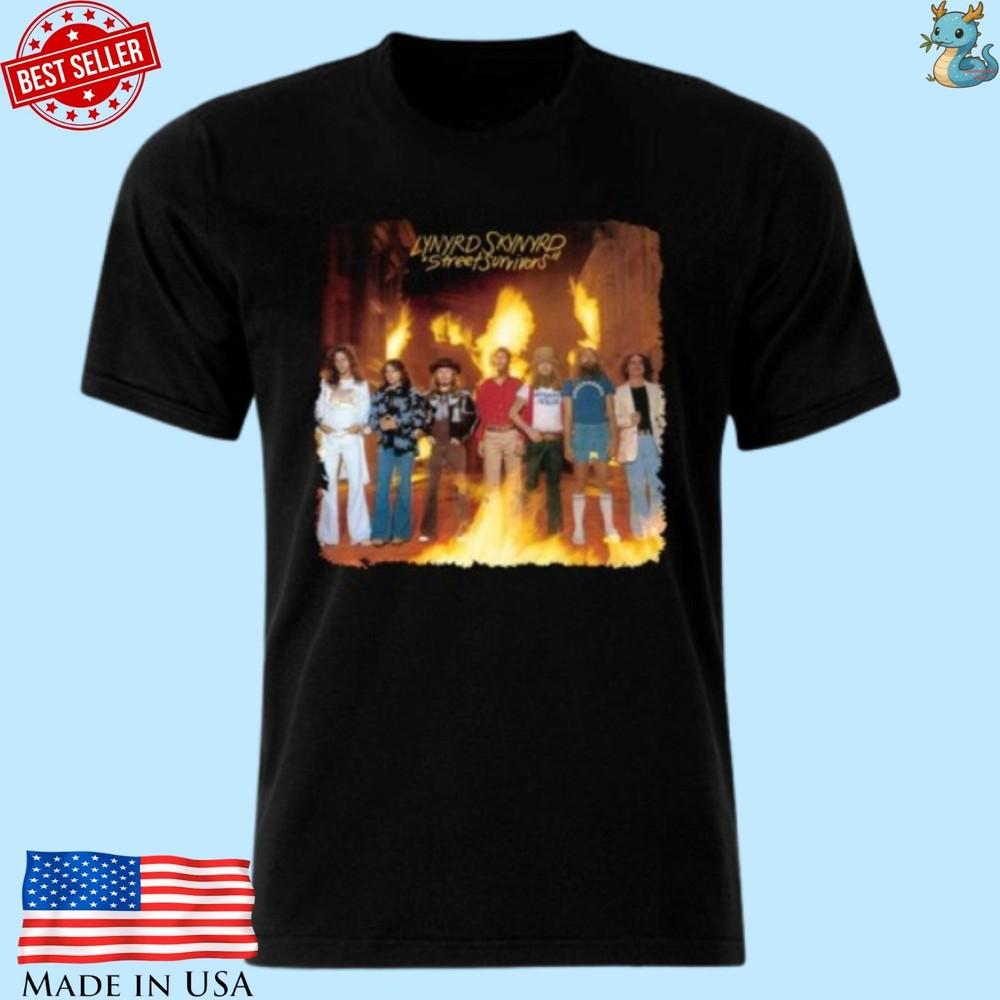 Lynyrd Skynyrd Street Survivors Album Rock Band T-shirt Reprint Unisex T-Shirt L