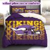 football Logo Pattern Bedding Quilt Set Quilt Cover Pillowcase Home Decoration Birthday Gift (1*duvet cover+ 2*pillowcase, without core)