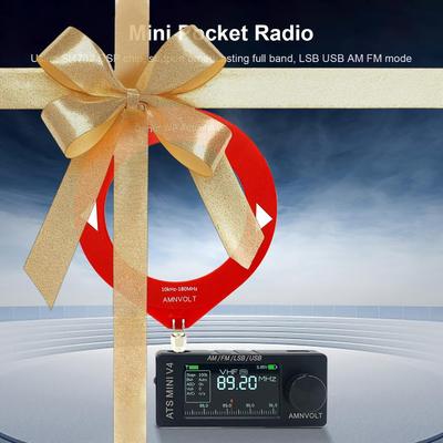 AMNVOLT V4 ATS MINI Radio with Headphone Amplifier Full-Band DSP Radio 1.9inch IPS Screen for Walking Hiking Camping