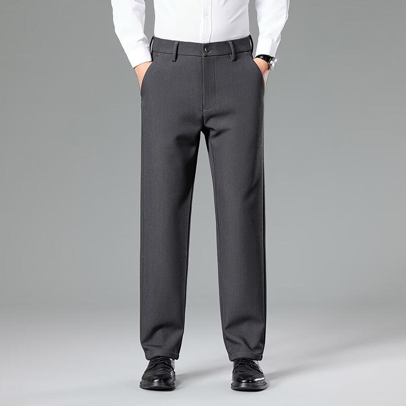 

Firstview Men s Silk Wool Blend Straight Fit Trousers 38