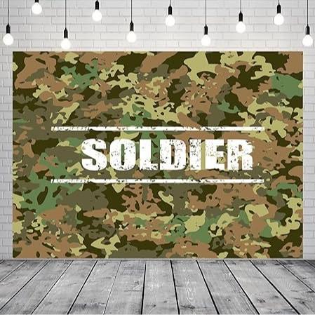 Camouflage Birthday Background Cloth Boy Military Camouflage Camping Military Training Party Decorative Banner Background