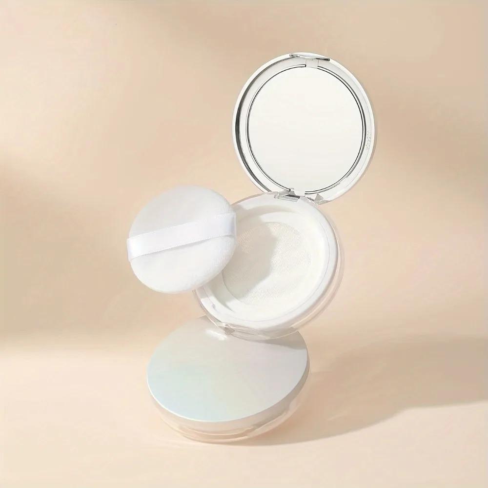 Ultra Thin Leak Proof Loose Powder Case with Elastic Net Travel Portable Makeup Container for Daily Touch Up