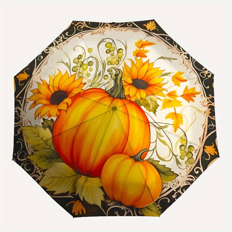 

1pc Autumnal Decor Automatic Umbrella 8-Bone Design Compact Gear for Outdoor Travel, Perfect Holiday Gift yy250827044