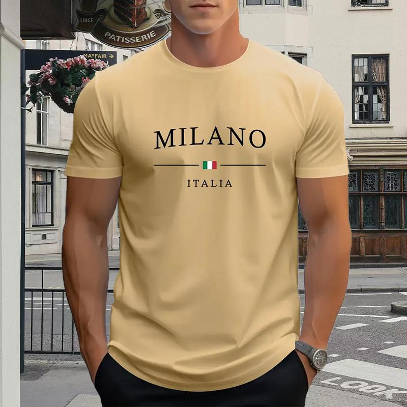 New Summer Men's Fashion T-shirt Personality Versatile Printed Men's T-shirt Top