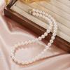 Round ball advanced sense magnetic buckle pearl necklace light luxury niche clavicle chain sense beaded temperament