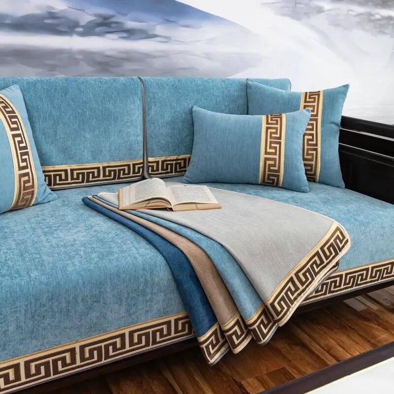 Chinese Embroidery Sofa Covers Four Seasons Sofa Towel Fabric Seat Cushion Backrest Towel Couch Cover Non-slip Sofa Bed Cover