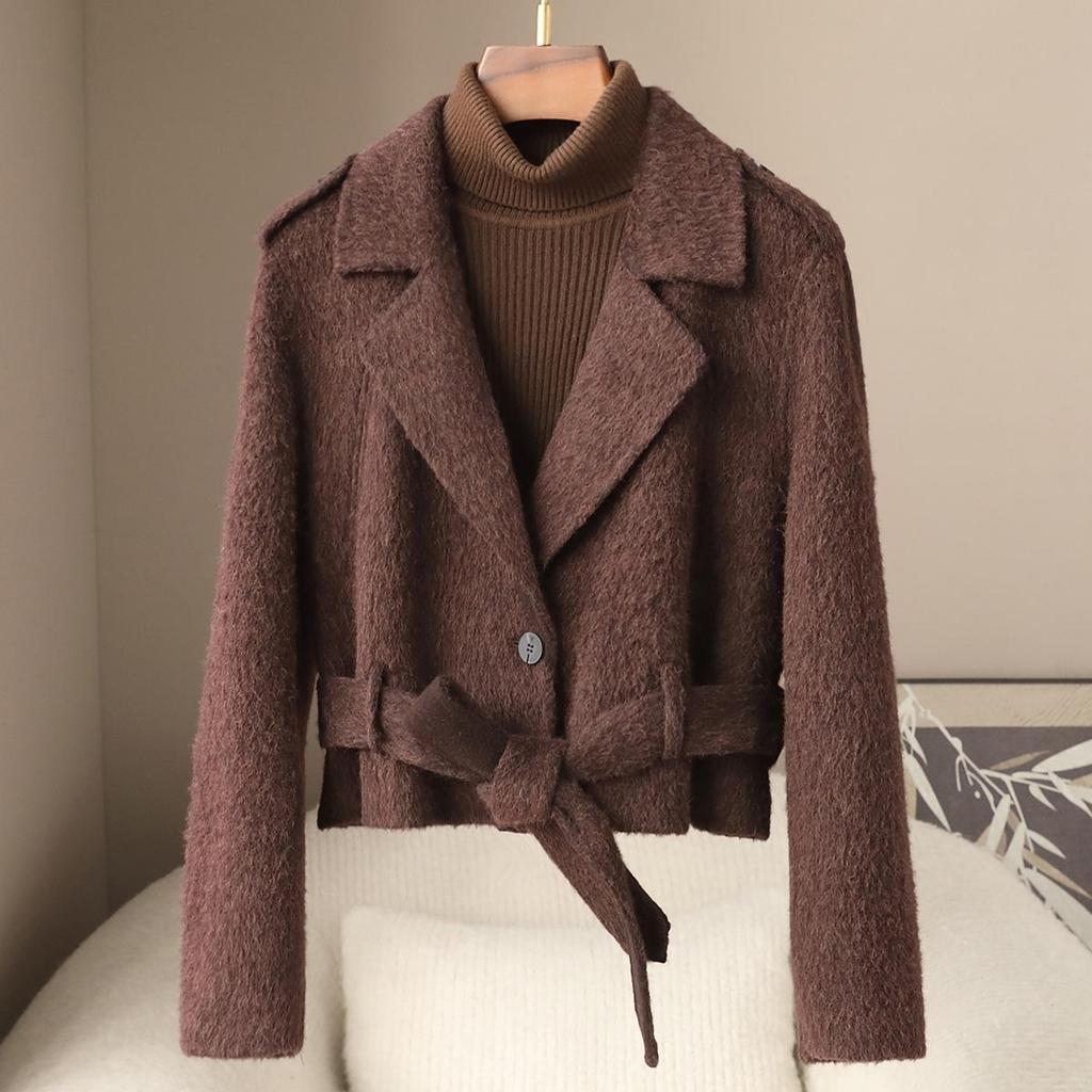Petite High-Waisted Woolen Coat - Spring 2026 New Arrivals, 10% Suli Wool
