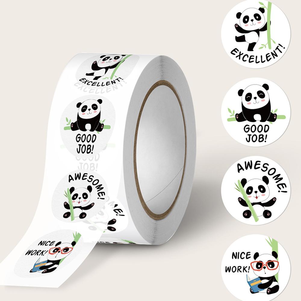 100-500 Stück 2,5 cm Niedliche Tier Panda Etiketten Aufkleber Rolle Für Umschlag Ermutigung Lob Tier Belohnungsanhänger Schreibwaren Aufkleber