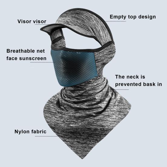 Summer Outdoor Cycling Neck Gaiter Breathable Sun UV Protection Lightweight Men Women Peaked Bandana Scarf Face Guard Shield