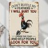 Sassy Metal Chicken Art Vintage Humor Plaque Home Decor