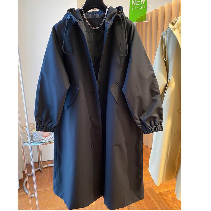 

Южная Корея Стиль Дондэмун Универсальная Свободная Куртка-ветровка с капюшоном для женщин - Весна/Осень XL чёрный