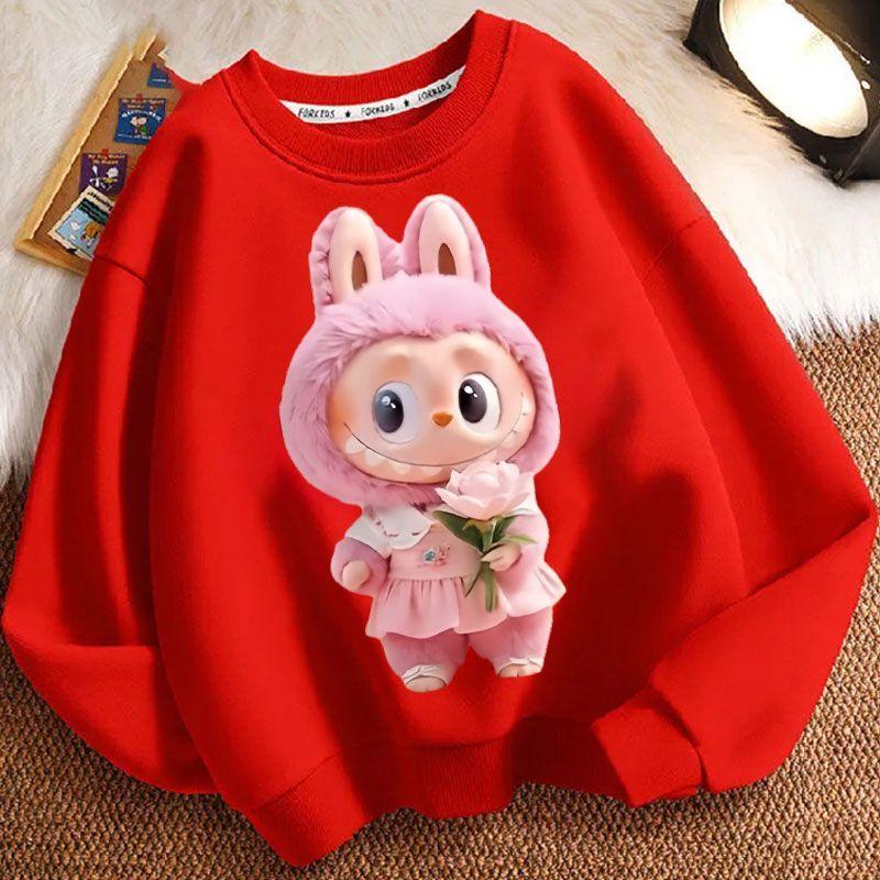 Kinder Mode Kapuzenpullover, Rundhals Langarm Locker geschnittene Jacken für Jungen und Mädchen im Frühling und Herbst