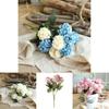 10 Heads Artificial Silk Hydrangea Fake Flowers Bouquet For Elegant Home Decor