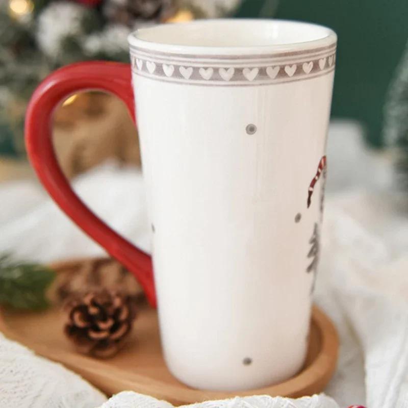550ML Faceless doll Christmas Ceramic Mug 3D Relief Santa Claus Elk Coffee Cup Couple Water Cup Household Milk Mug Xmas Gift