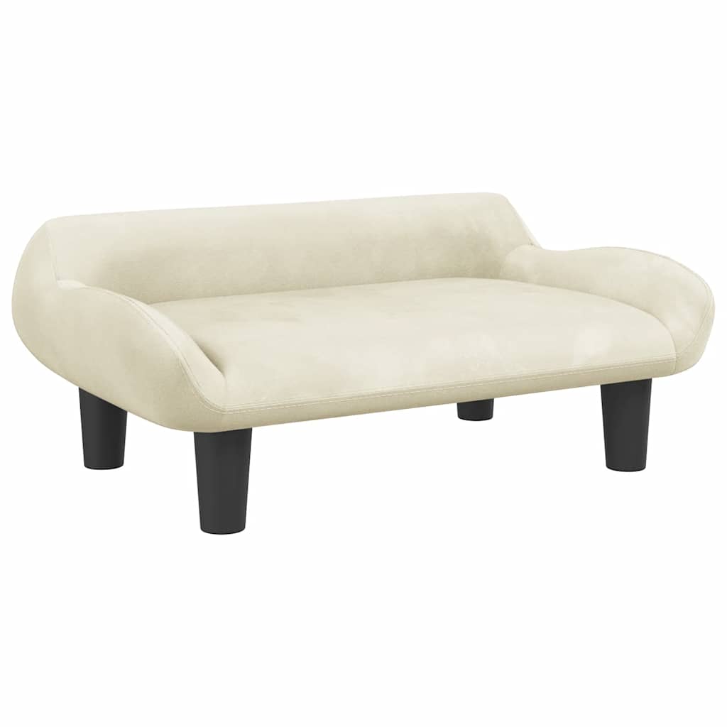 Kids  Sofa Cream 70 x 40 x 24 cm Velvet