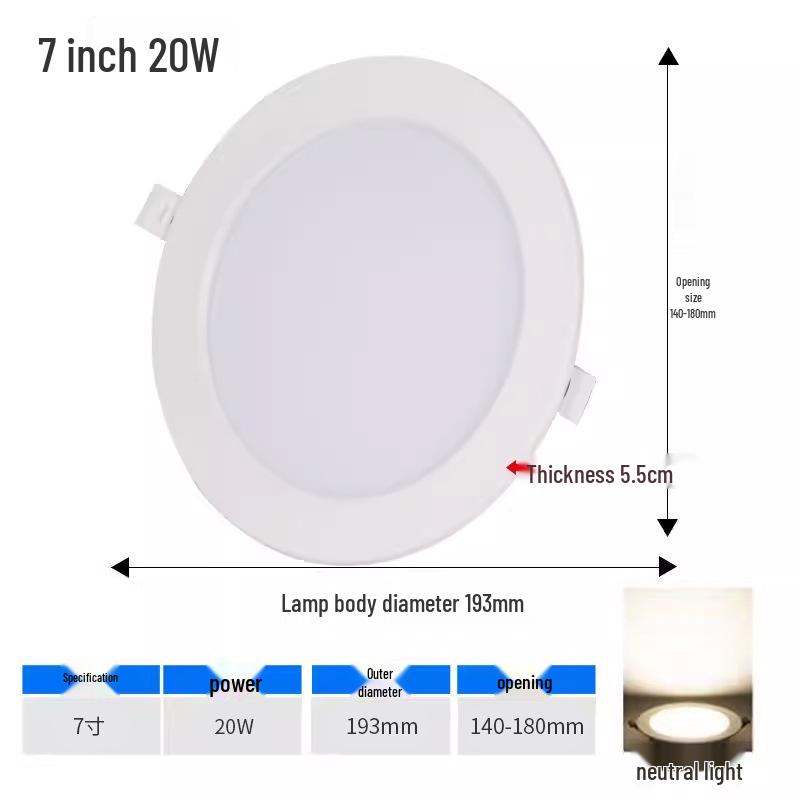 Ultra-Thin LED Downlight: 4-6 Inch Recessed Ceiling Spotlight