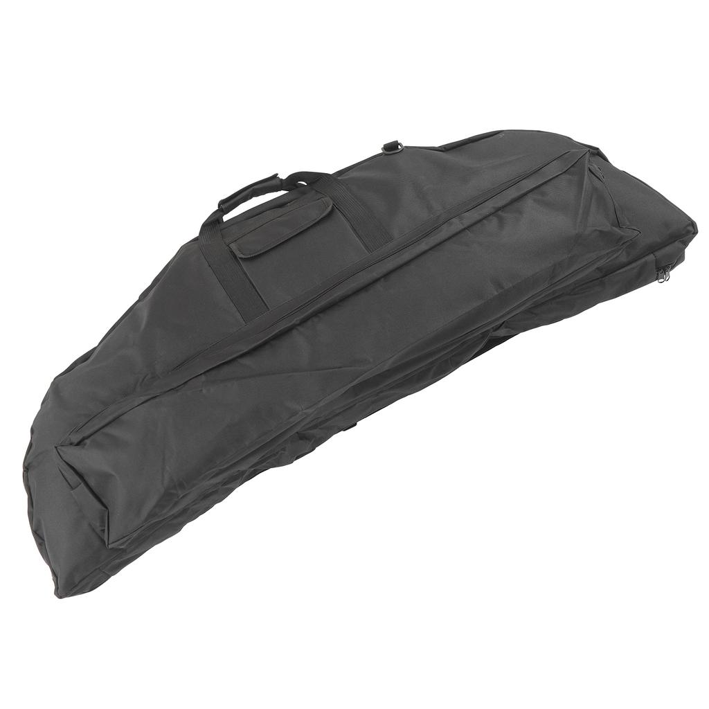 Compound Bow Bag Canvas Large Capacity Comfortable Grip Portable Bow Bag with Arrow Pocket for Outdoor 115cm Black