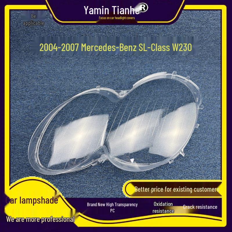 

Fits 04-07 Mercedes-Benz SL: Durable Transparent W230 Front Headlight Cover for SL-Class. Premium, Co-Driver, Brand New