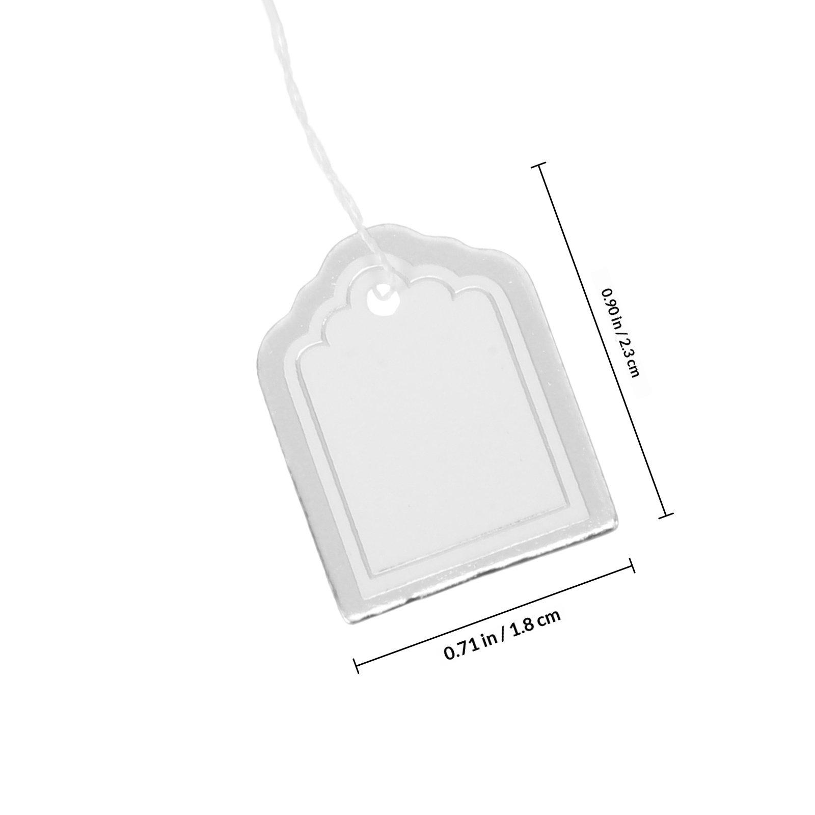 

500Pcs White Fan Shape Hanging Price Tags Blank Writable Paper Labels String for Jewelry Clothing Display Merchandise серебряный