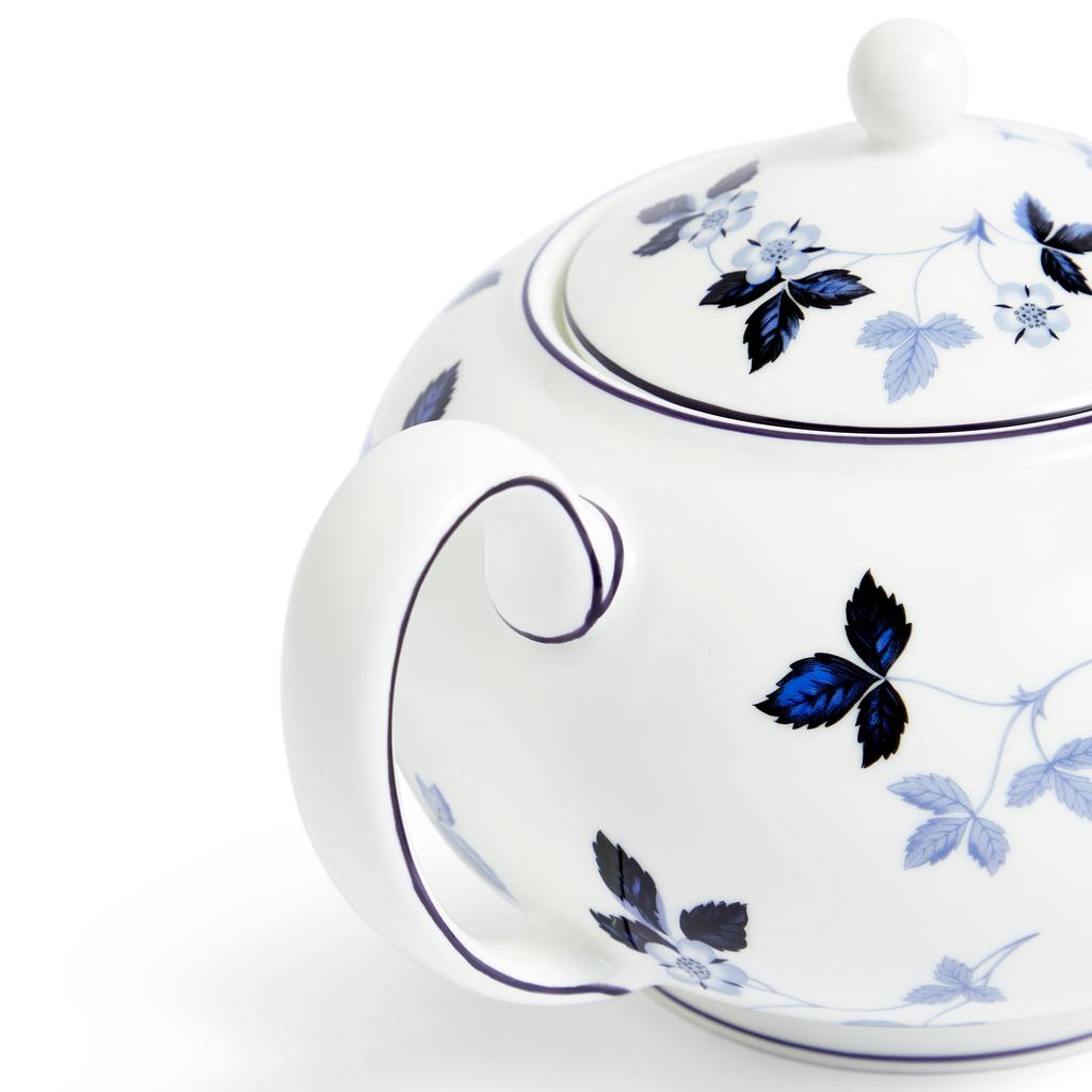 Wedgwood Strawberry Ink Blue Wedding Product Number 1072184 [Officially Imported] Teapot, 1200ml, Gift,