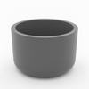 Round Gray Flowerpot In a Minimalist Style