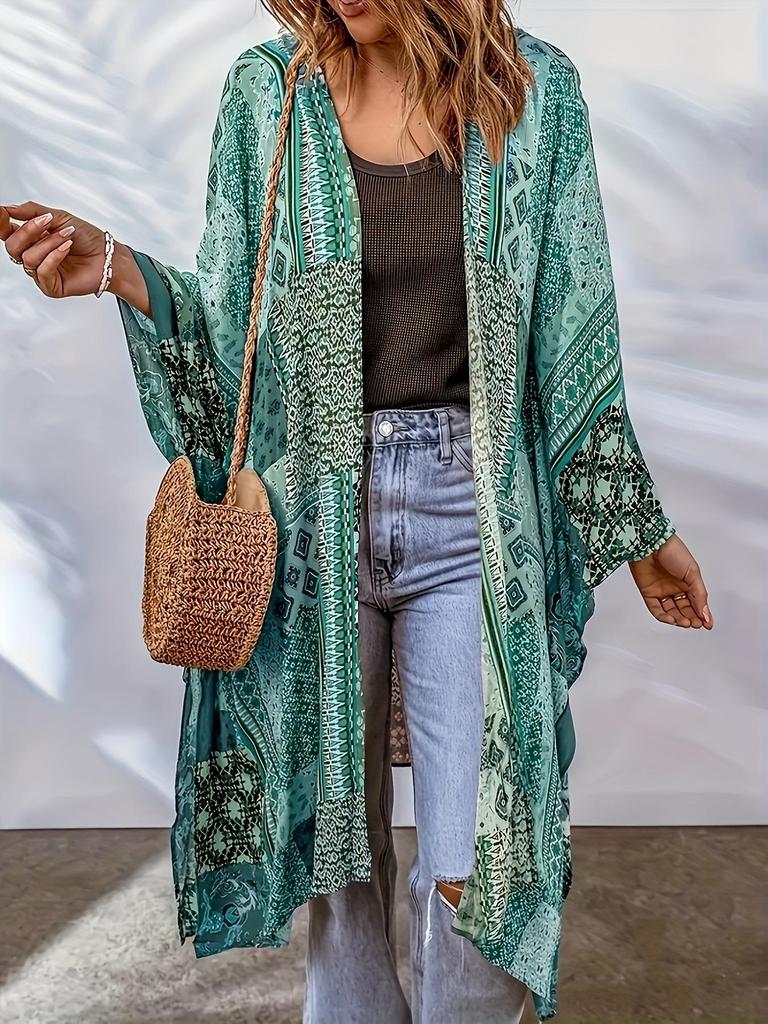 Women's Bohemian Aztec Print Cardigan Cloak - Spring/Autumn Collection
