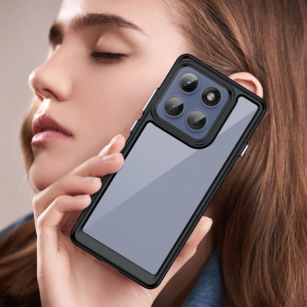 For Motorola Edge 60 Pro 5G Telefondeksel WANLONFENG XC-serien TPU Akryl-deksel med Herdet Glass (Stort linsehull)