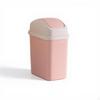 Trash Can with Hinged Lid, SpaceSaving, Suitable for Kitchen, Bathroom, Desktop Pink 3L