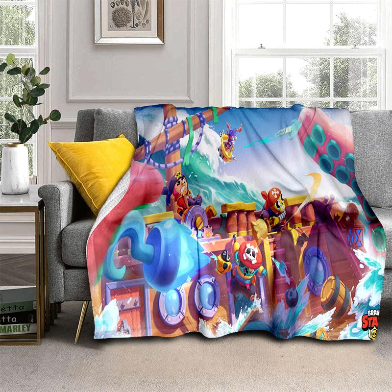 2025 New Style Brawlls  Cartoon Game Blanket,Soft Throw Blanket for Home Bedroom Bed Sofa Travel Picnic Cover Kid Gift