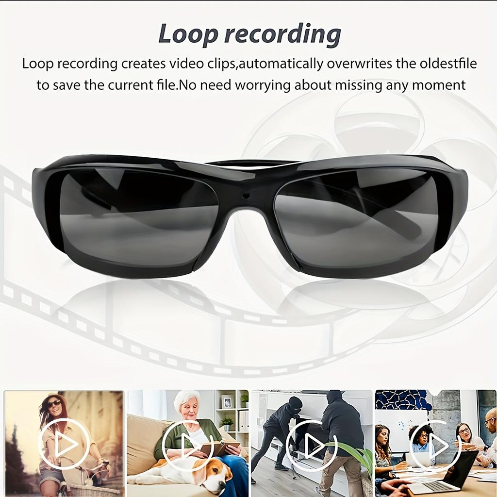 Smart Wearable Video Eyewear for Outdoor Sports & Meetings - 1080P HD, 90 minutes battery life, 75° wide angle.